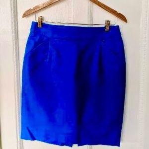 Cobalt Blue JCrew Pencil Skirt, Size 6